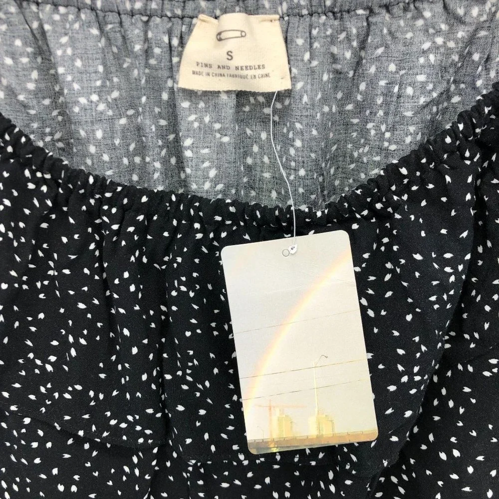 New Pins and Needles Shorts Romper‎ Small Black White Womens Rompers